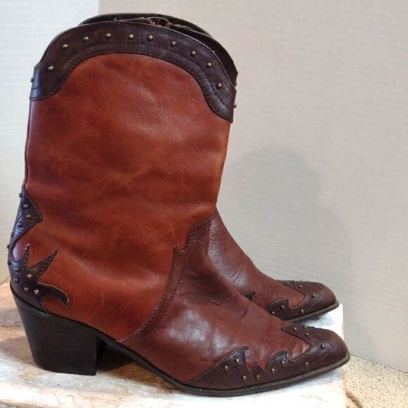 👍 Vintage Cowgirl Boots Size 7 5.  A4 - Picture 1 of 7